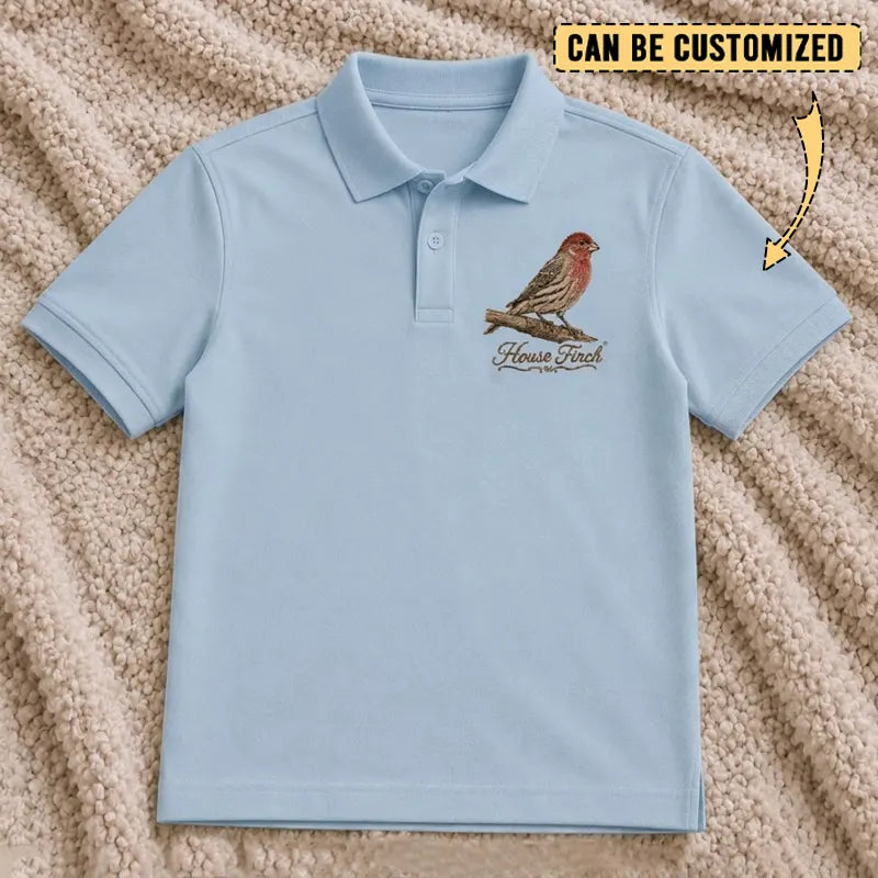 Personalized House Finch Embroidered Polo Shirt 2026