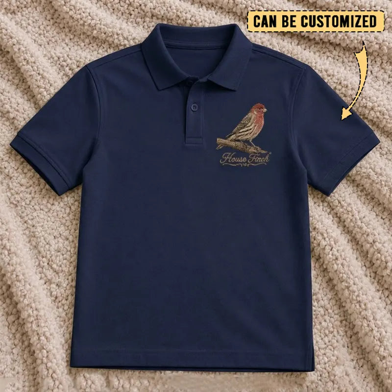 Personalized House Finch Embroidered Polo Shirt 2026