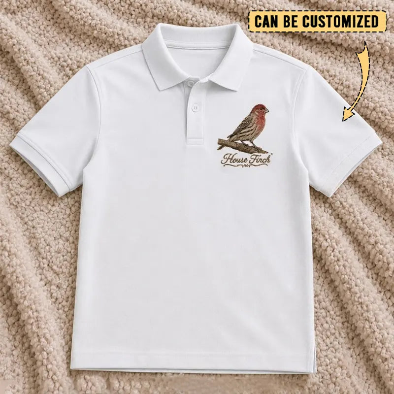 Personalized House Finch Embroidered Polo Shirt 2026