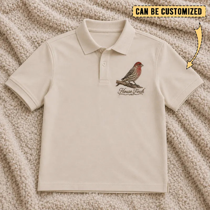 Personalized House Finch Embroidered Polo Shirt 2026