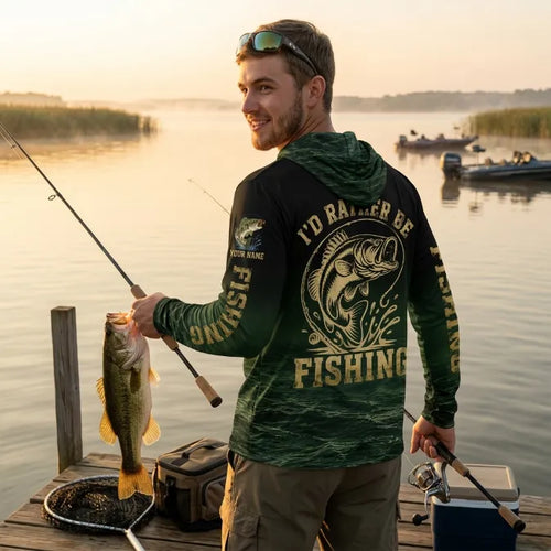 Personalized I'd Rather Be Fishing Hoodie