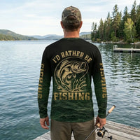 Personalized I'd Rather Be Fishing Long Sleeve Shirt