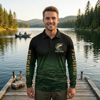 Personalized I'd Rather Be Fishing Polo Long Sleeve Shirt