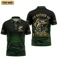 Personalized I'd Rather Be Fishing Polo Shirt