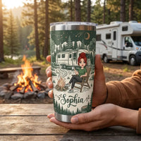 Personalized Just A Girl Who Loves Camping Tumbler