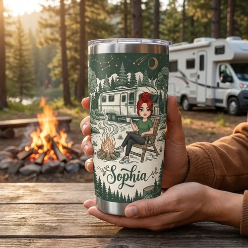 Personalized Just A Girl Who Loves Camping Tumbler