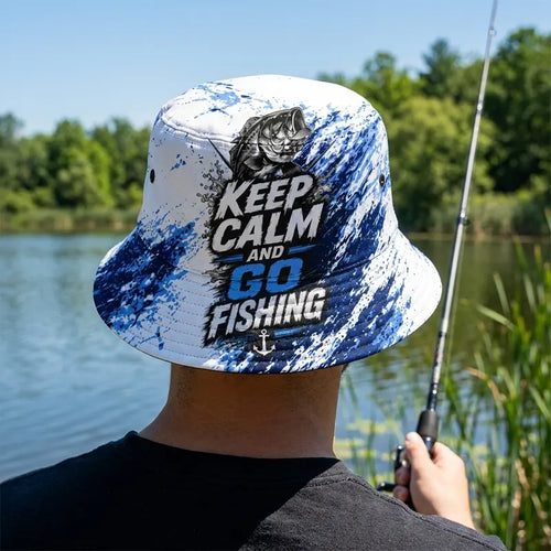 Personalized Keep Calm And Go Fishing Bass Fish Bucket Hat