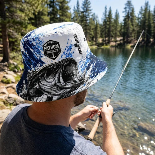 Personalized Keep Calm And Go Fishing Bass Fish Bucket Hat