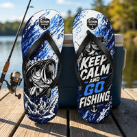 Personalized Keep Calm And Go Fishing Bass Fish Flip Flops