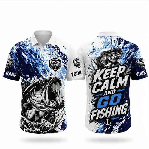 Personalized Keep Calm And Go Fishing Bass Fish Hawaiian Shirt