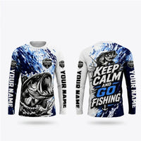 Personalized Keep Calm And Go Fishing Bass Fish Long Sleeve Shirt
