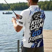 Personalized Keep Calm And Go Fishing Bass Fish Polo Shirt