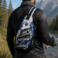 Personalized Keep Calm And Go Fishing Bass Fish Sling Bag