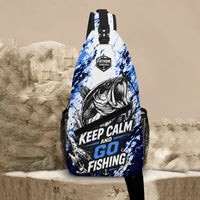 Personalized Keep Calm And Go Fishing Bass Fish Sling Bag