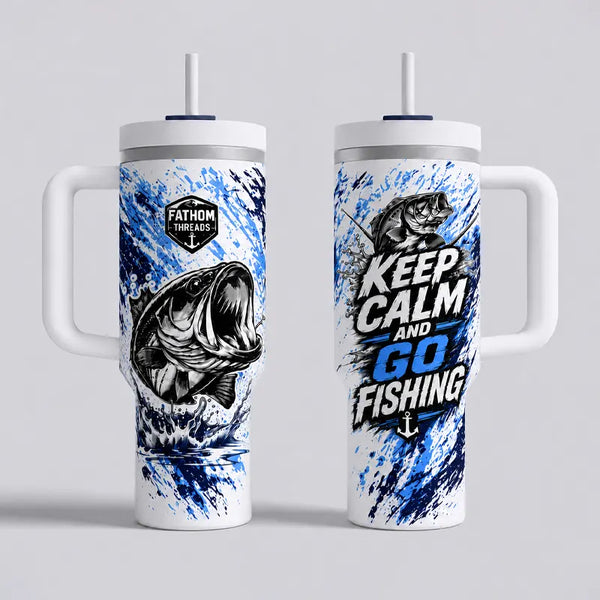 Personalized Keep Calm And Go Fishing Bass Fish Tumbler
