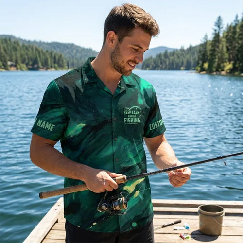 Personalized Keep Calm And Go Fishing Hawaiian Shirt