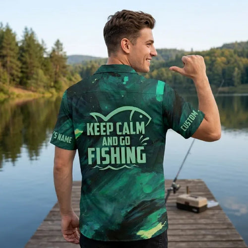 Personalized Keep Calm And Go Fishing Hawaiian Shirt