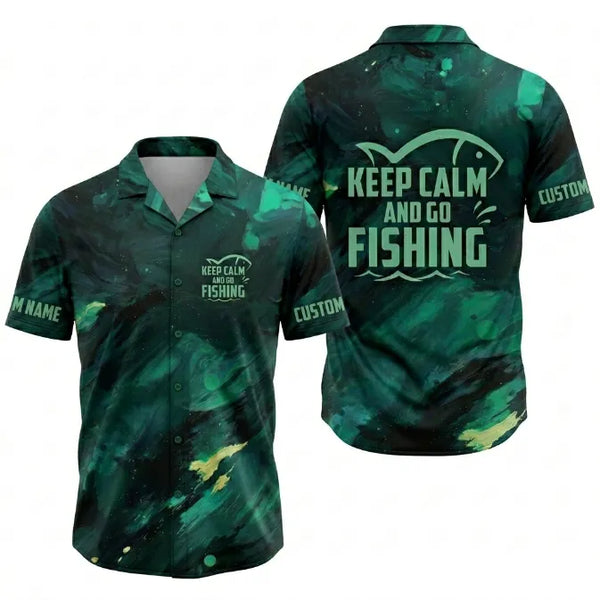 Personalized Keep Calm And Go Fishing Hawaiian Shirt