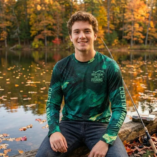 Personalized Keep Calm And Go Fishing Long Sleeve Shirt