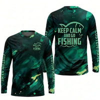 Personalized Keep Calm And Go Fishing Long Sleeve Shirt