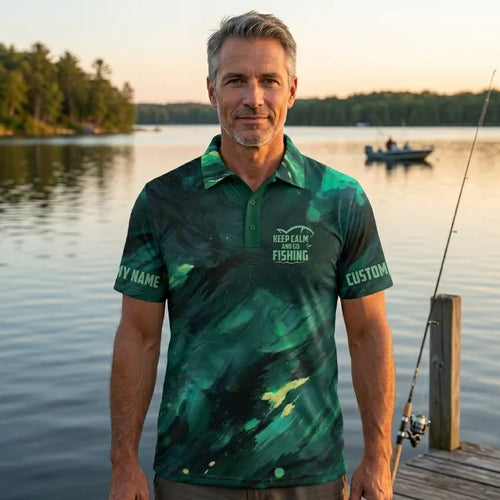 Personalized Keep Calm And Go Fishing Polo Shirt