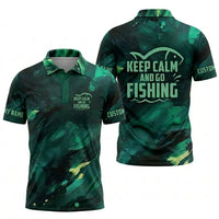 Personalized Keep Calm And Go Fishing Polo Shirt
