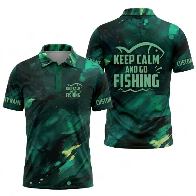 Personalized Keep Calm And Go Fishing Polo Shirt