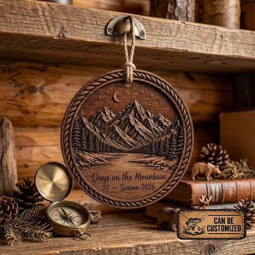 Personalized Mountain Adventure Wooden Ornament