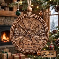 Personalized Mountain Adventure Wooden Ornament