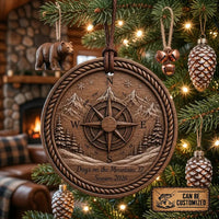 Personalized Mountain Adventure Wooden Ornament