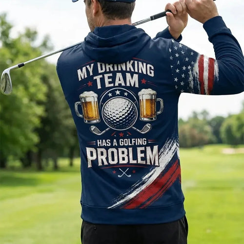 Personalized My Drinking Team Has A Golfing Problem Hoodie
