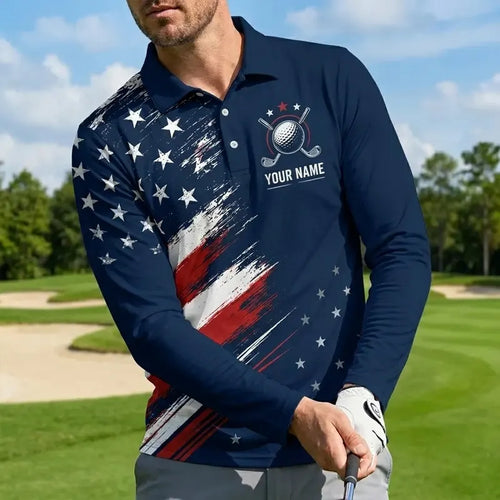 Personalized My Drinking Team Has A Golfing Problem Polo Long Sleeve Shirt