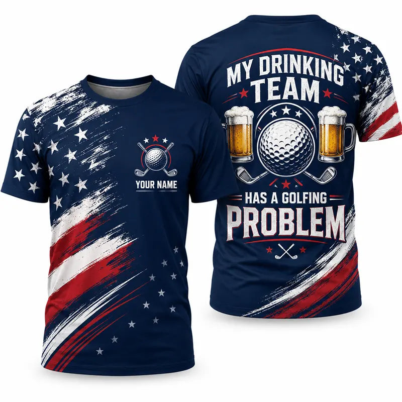 Personalized My Drinking Team Has A Golfing Problem T-Shirt