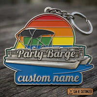 Personalized Retro Lake Life Metal Keychain