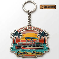 Personalized Retro Lake Life Metal Keychain