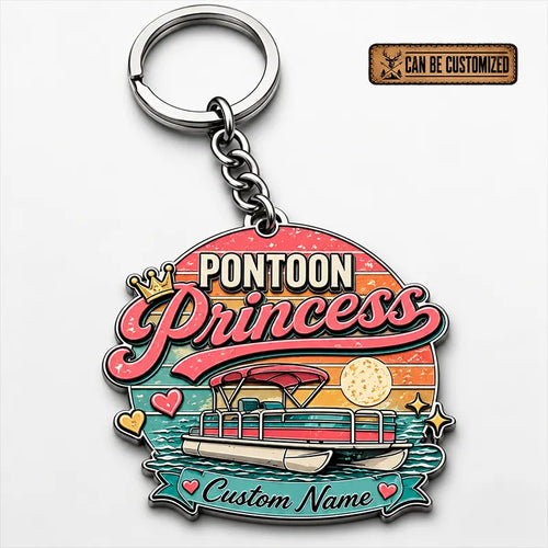 Personalized Retro Lake Life Metal Keychain