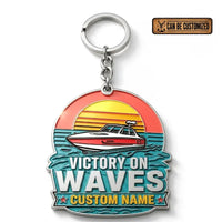 Personalized Retro Lake Life Metal Keychain