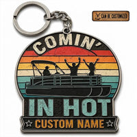 Personalized Retro Lake Life Metal Keychain