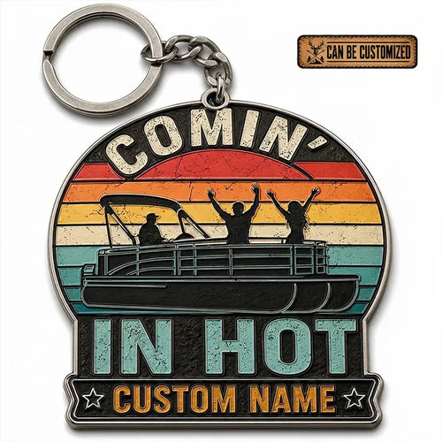 Personalized Retro Lake Life Metal Keychain