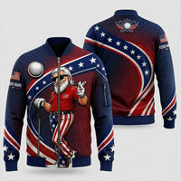 Personalized Uncle Sam Golf Patriotic Bomber Jacket