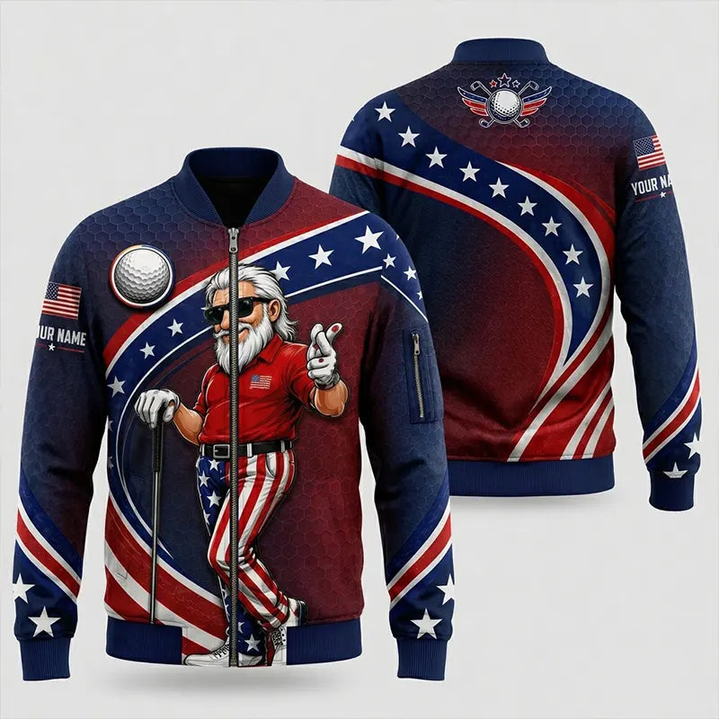 Personalized Uncle Sam Golf Patriotic Bomber Jacket