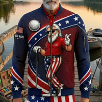 Personalized Uncle Sam Golf Patriotic Bomber Jacket