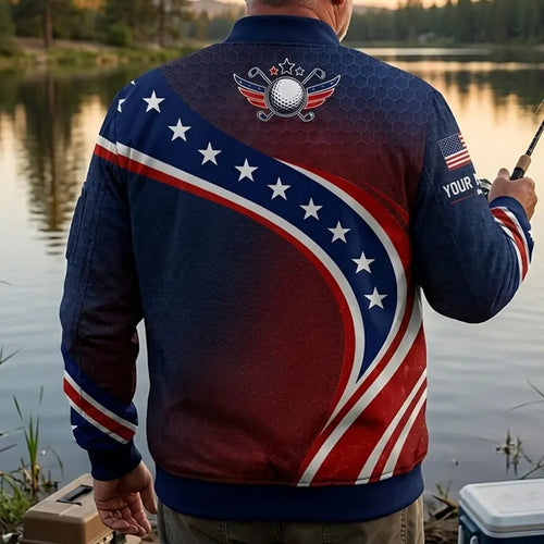 Personalized Uncle Sam Golf Patriotic Bomber Jacket