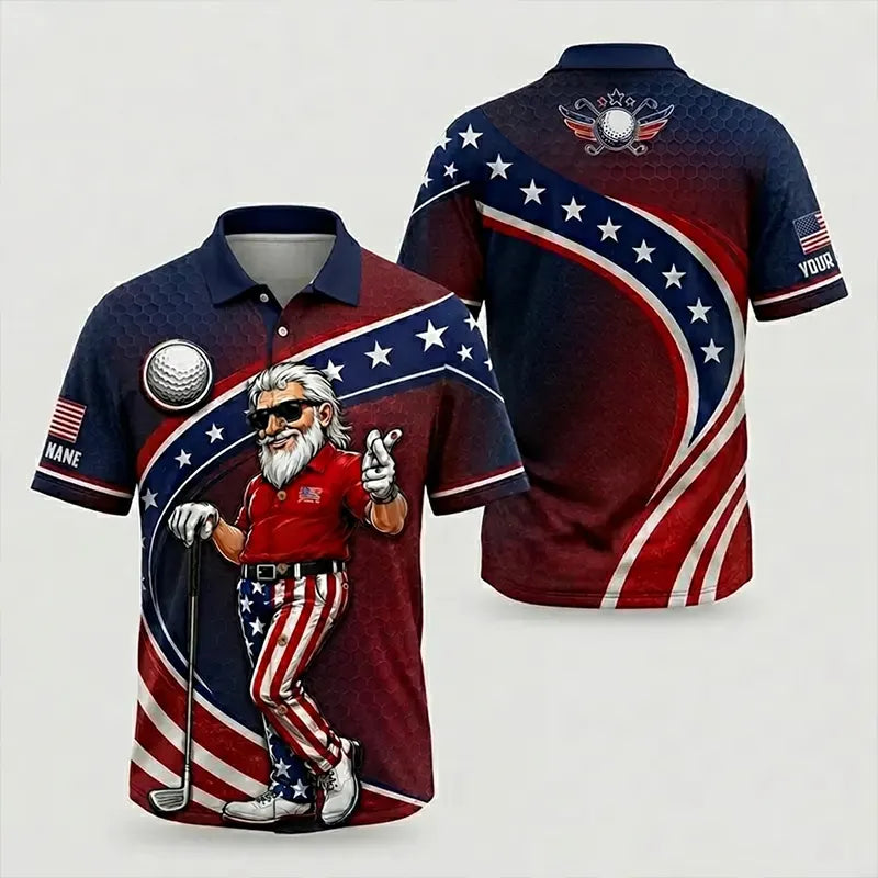 Personalized Uncle Sam Golf Patriotic Hawaiian Shirt
