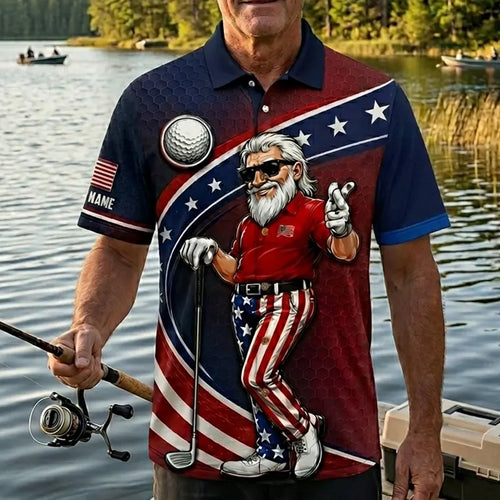 Personalized Uncle Sam Golf Patriotic Hawaiian Shirt