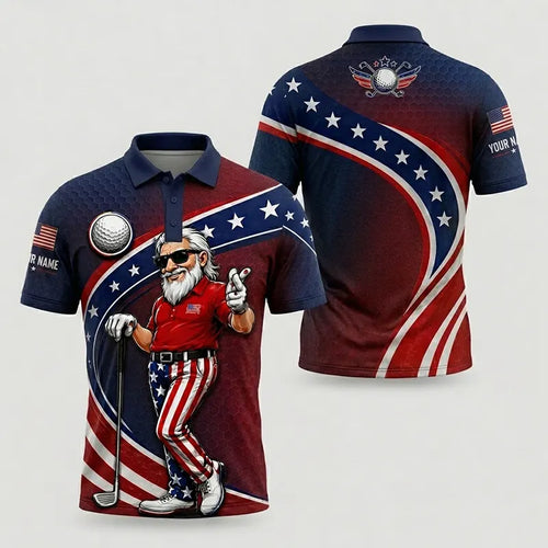 Personalized Uncle Sam Golf Patriotic Polo Shirt