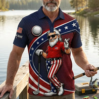Personalized Uncle Sam Golf Patriotic Polo Shirt