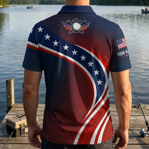 Personalized Uncle Sam Golf Patriotic Polo Shirt