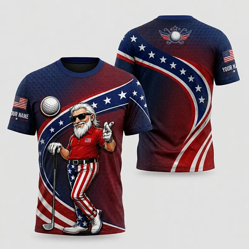 Personalized Uncle Sam Golf Patriotic T-Shirt