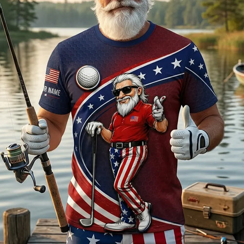 Personalized Uncle Sam Golf Patriotic T-Shirt